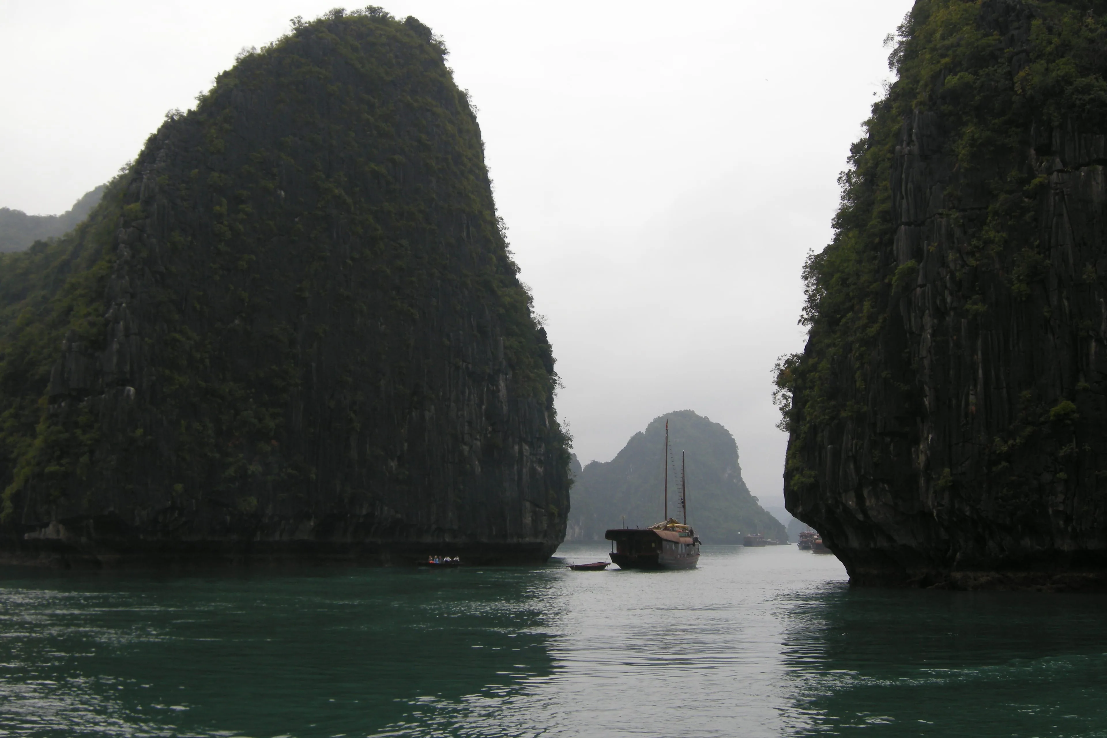Limestone karsts rising out of Ha Long Bay
